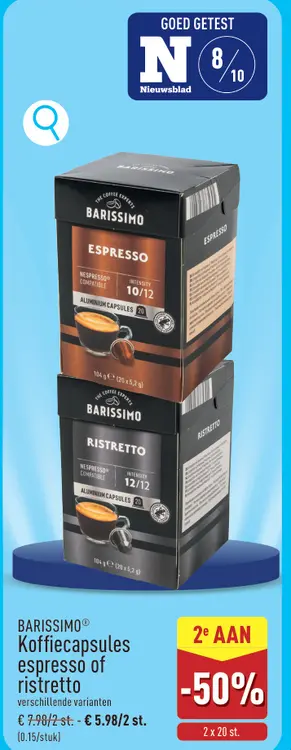 Promotie: Koffiecapsules espresso of ristretto