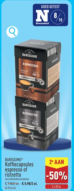 Promotie: Koffiecapsules espresso of ristretto
