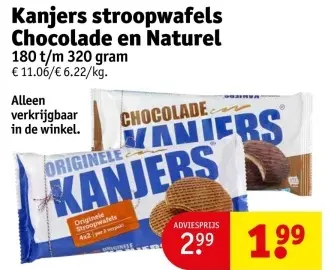 Aanbieding: Kanjers stroopwafels Chocolade en Naturel