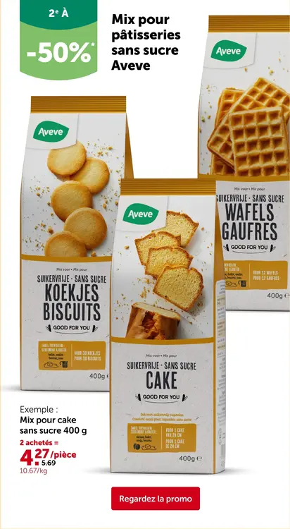 Offre: Mix pour pâtisseries sans sucre Aveve