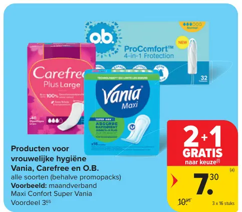 Promotie: Producten voor vrouwelijke hygiëne