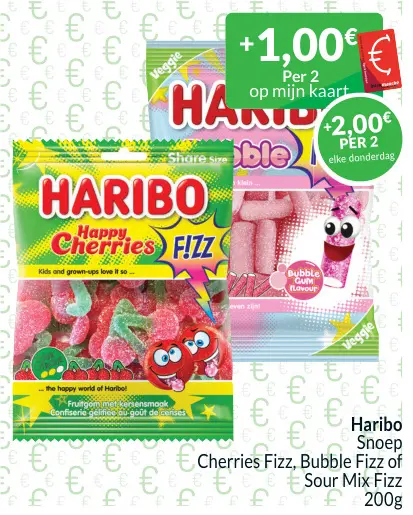 Promotie: Haribo Snoep Cherries Fizz, Bubble Fizz 