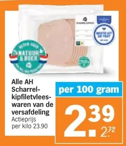 Aanbieding: Scharrel-kipfiletvleeswaren van de versafdeling