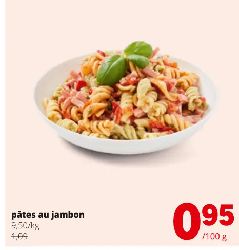 Offre: pâtes au jambon