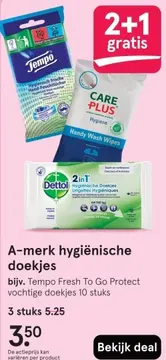 Aanbieding: A-merk hygiënische doekjes