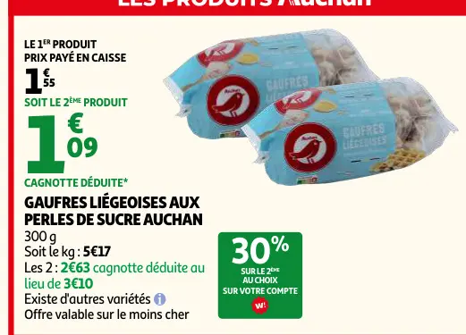 Offre: Gaufres liégeoises aux perles de sucre