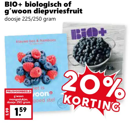 Aanbieding: Biologisch of g'woon diepvriesfruit