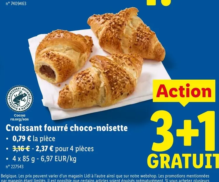 Offre: Croissant fourré choco-noisette
