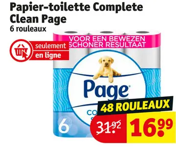 Offre: Papier-toilette Complete Clean Page
