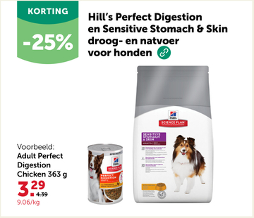 Aanbieding: Hill's Perfect Digestion en Sensitive Stomach & Skin droog- en natvoer voor honden