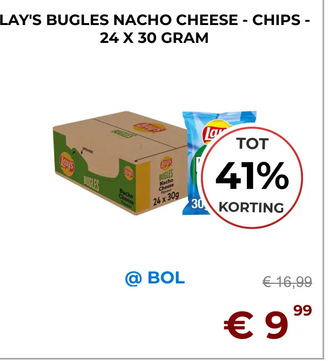 Aanbieding: Bugles nacho cheese - chips