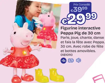 Offre: Figurine interactive Peppa Pig de 30 cm