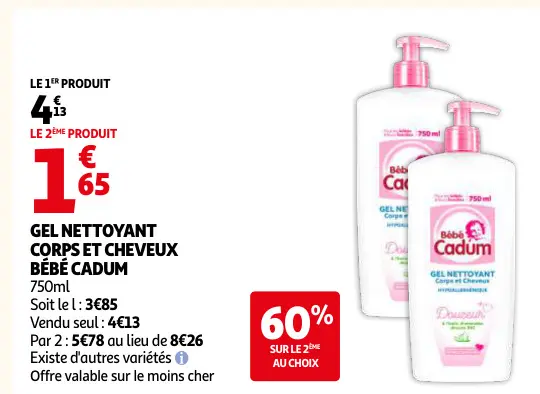 Offre: Gel nettoyant corps et cheveux