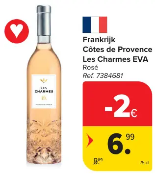 Promotie: Côtes de Provence Les Charmes EVA Rosé
