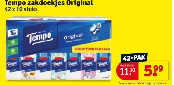 Aanbieding: Tempo zakdoekjes Original