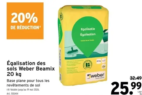 Offre: Égalisation des sols Weber Beamix