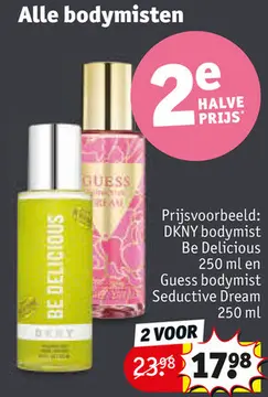 Aanbieding: DKNY bodymist Be Delicious en Guess bodymist