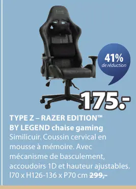 Offre: chaise gaming