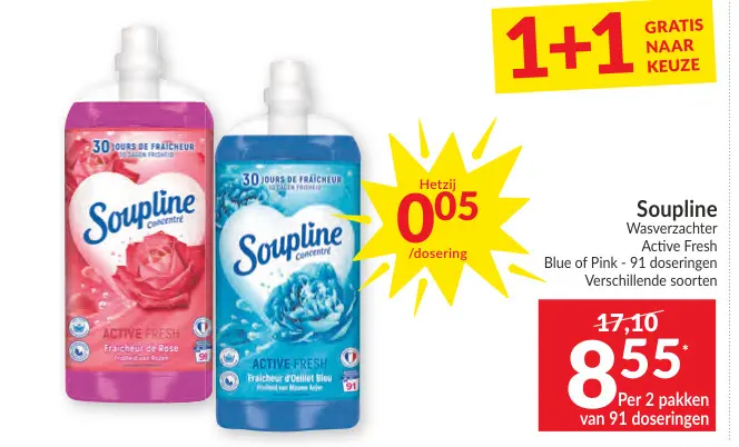 Promotie: Soupline Wasverzachter Active Fresh