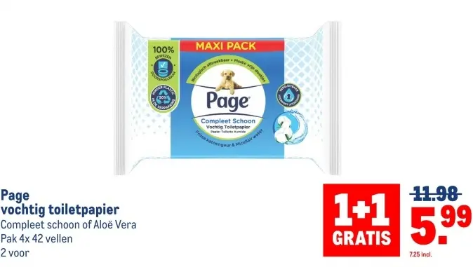 Aanbieding: vochtig toiletpapier