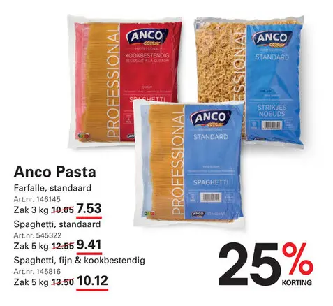 Aanbieding: Anco Pasta Farfalle, standaard
