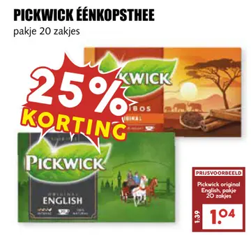 Aanbieding: Pickwick éénkopsthee