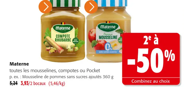 Offre: Mousseline de pommes sans sucres ajoutés