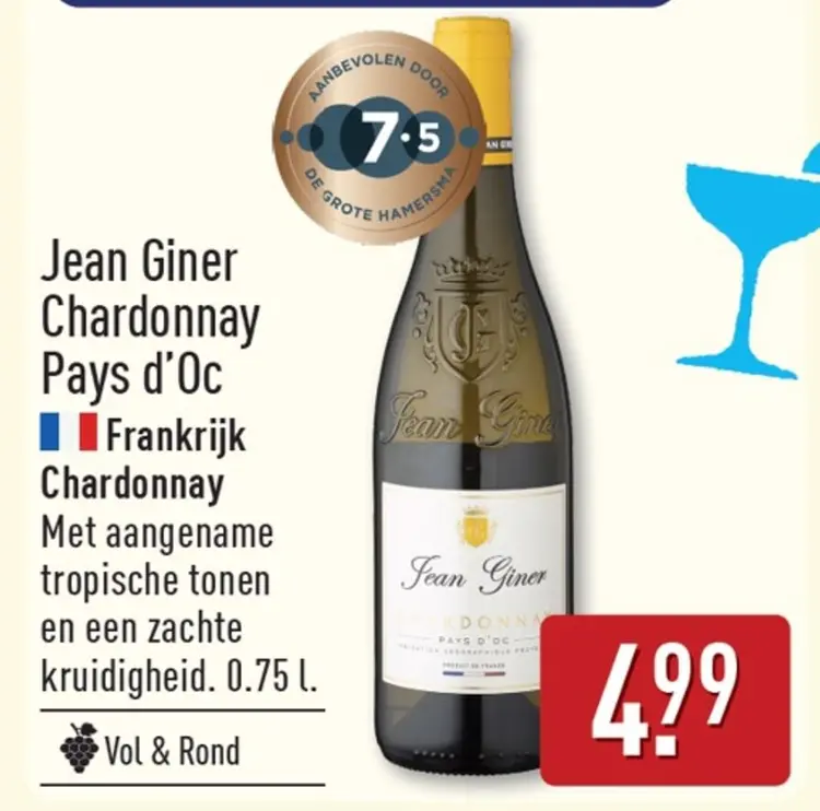 Aanbieding: Jean Giner Chardonnay Pays d'Oc