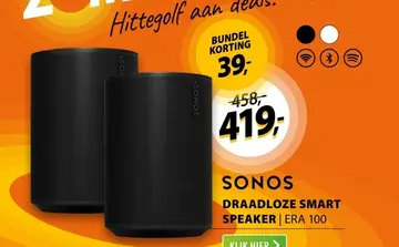 Aanbieding: Sonos draadloze smart speaker era 100