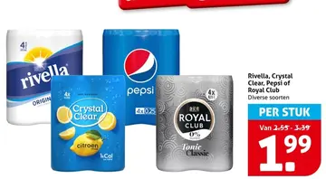 Aanbieding: Rivella, Crystal Clear, Pepsi of Royal Club