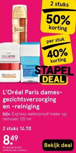 Aanbieding: dames-gezichtsverzorging en -reiniging