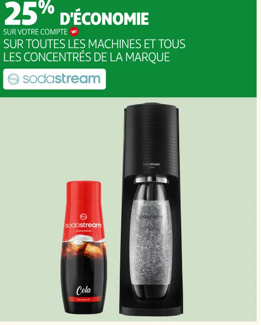 Offre: Sodastream Machines and Concentrates