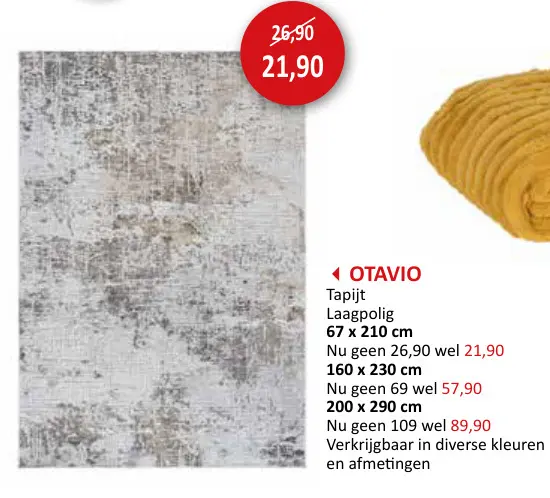 Aanbieding: Otavio Tapijt Laagpolig