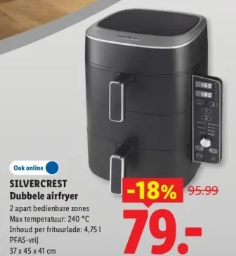 Aanbieding: Dubbele airfryer