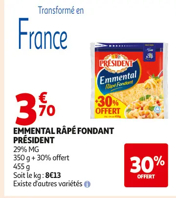 Promotie: Emmental râpé fondant
