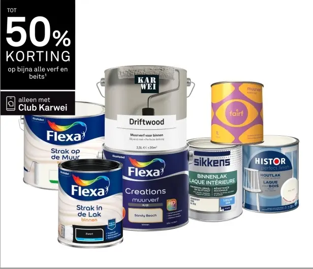 Aanbieding: Tot 50% korting op bijna alle verf en beits