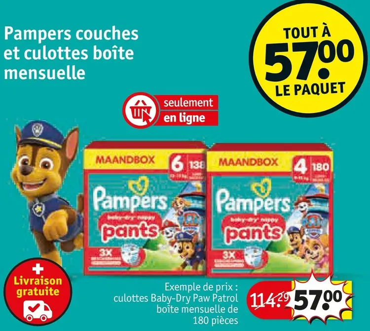 Offre: Couches et culottes boîte mensuelle