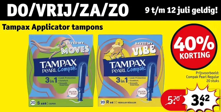 Aanbieding: Tampax Applicator tampons