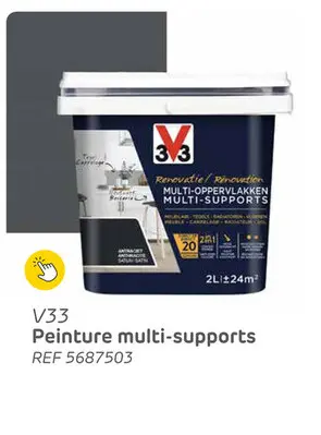 Offre: Peinture multi-supports v33 rénovation anthracite satiné 2l
