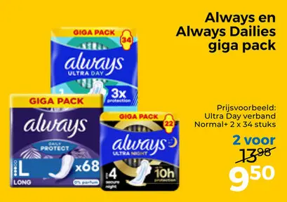 Aanbieding: Always en Always Dailies giga pack