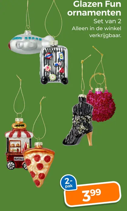 Aanbieding: Glazen Fun ornamenten