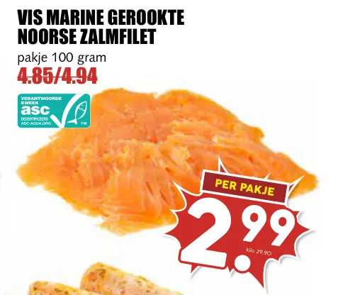 Aanbieding: Gerookte noorse zalmfilet