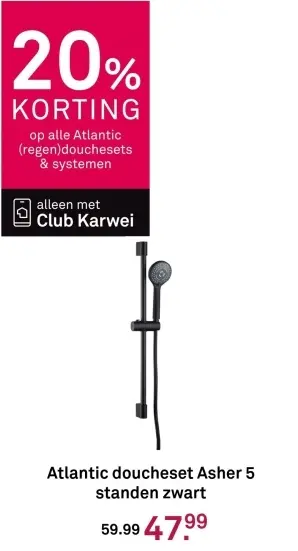 Aanbieding: doucheset Asher 5 standen zwart