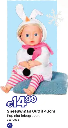Aanbieding: Sneeuwman Outfit 43cm