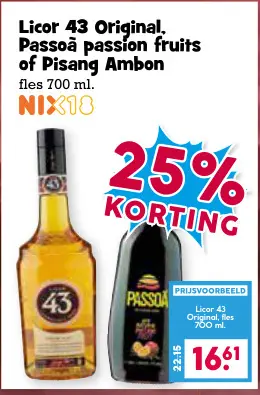 Aanbieding: Licor 43 Original, Passoã passion fruits of Pisang Ambon