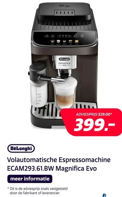 Aanbieding: De'Longhi ECAM293.61.BW Magnifica Evo