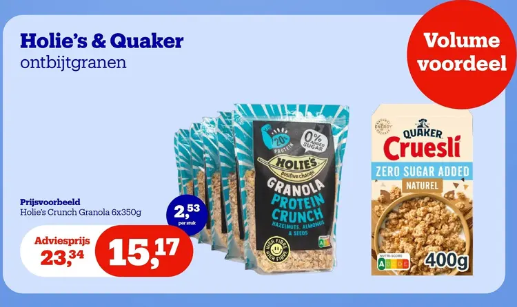 Promotie: Holie's & Quaker ontbijtgranen