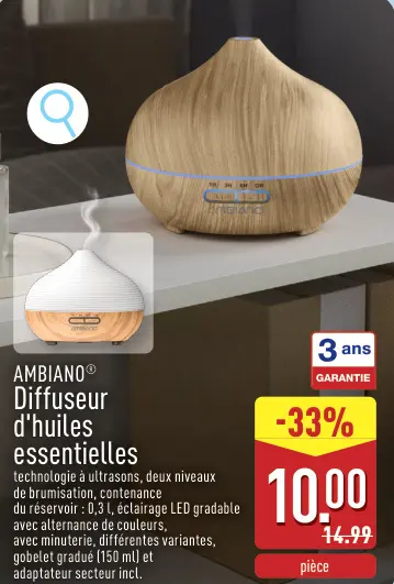 Offre: Diffuseur d'huiles essentielles