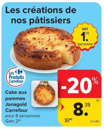 Offre: Cake aux pommes Jonagold Carrefour