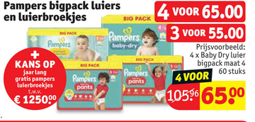 Aanbieding: Pampers bigpack luiers en luierbroekjes